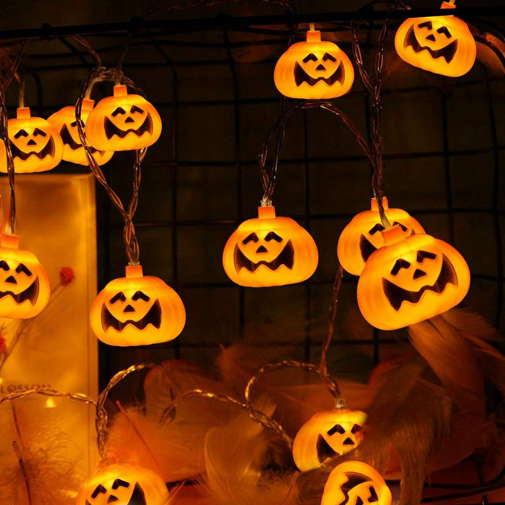 Lampu Tumblr 16-LED Panjang 2.9m Bentuk Labu Halloween Untuk Dekorasi Pesta Natal