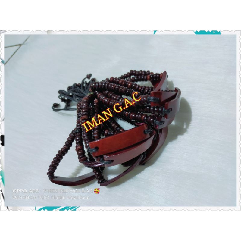 Gelang tasbih 33 black limbad dan gelang brustin/gelang peria dan wanita souvenir oleh2 haji