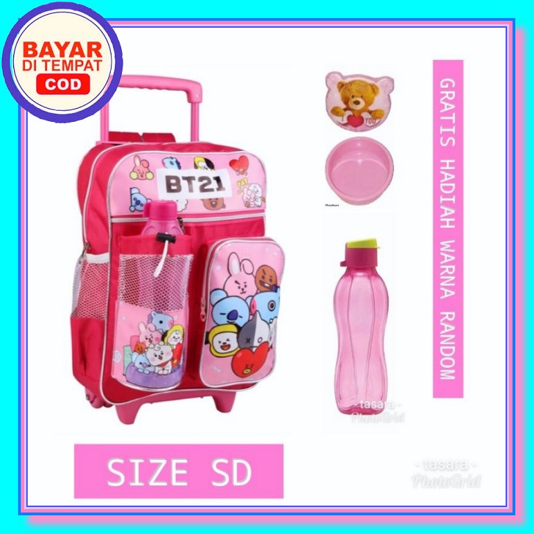 Cod Tas Troli Anak Perempuan Tas Dorong Anak Tk Tas Roda Anak Sd Bt 21 Tas Troli Anak Laki La Tas Ra