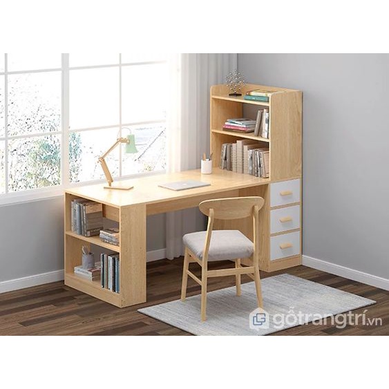 Meja Kerja/Meja Belajar Panjang Meja 1 Set Atas Rak Buku Panjang 120 cm Lebar 50 cm Minimalis View(N