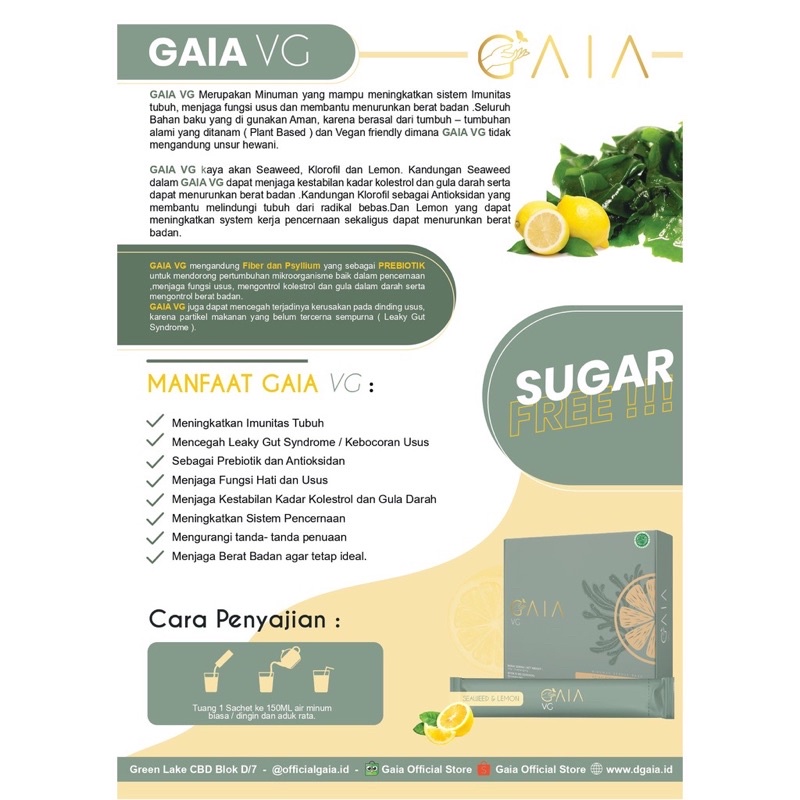 [READY STOCK] GAIA VG Minuman Detox Menurunkan Berat Badan 1 BOX (16 sachet)