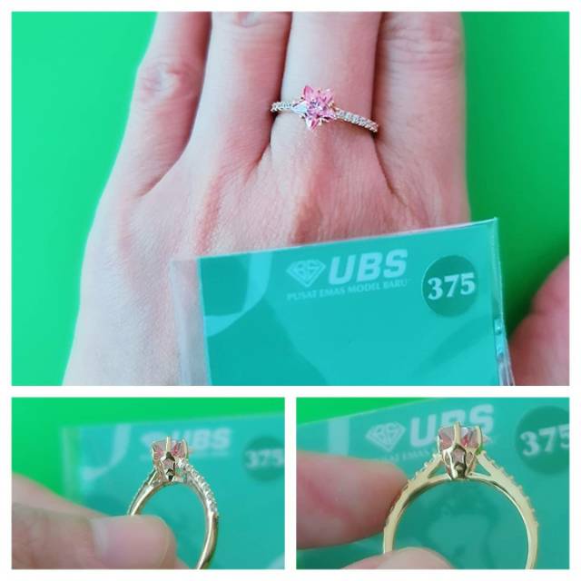 Cincin rachel rose pink star kadar 375