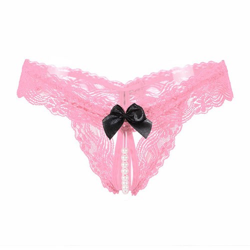 G String Women Pearl Bottom G-string Lace Sexy Underwear Bikini C056