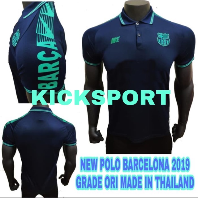 Kaos Polo Shirt Barcelona Home Barca 2019 grade ori