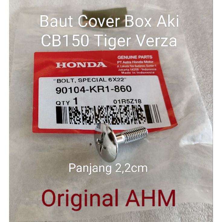 Baut 6x22 Cover Box Aki Honda CB Tiger Verza Ori AHM 90104KR1861