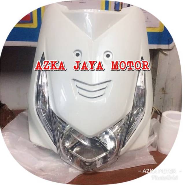 Body depan honda beat karbu lama warna putih + lampu depan + sen depan sepasang - putih