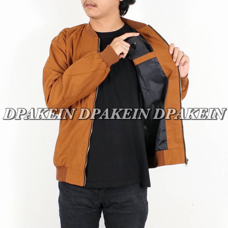 Caramel Jaket Bomber Canvas Wolv Original Product