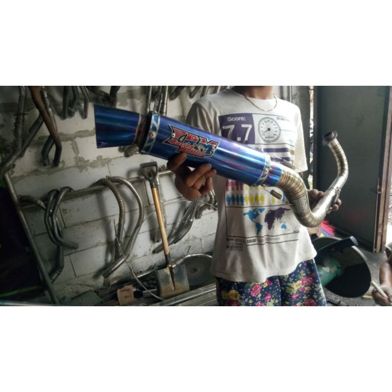 FULL SISTEM KNALPOT MIO BORE UP CC150 ORIGINAL YRM