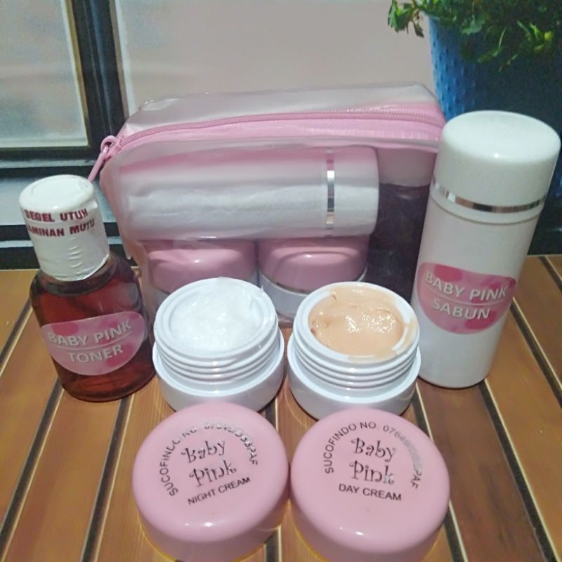 Paket Cream Baby Pink Dompet 4In1 // Cream Baby Pink Dompet