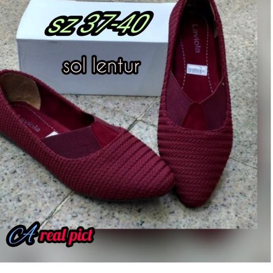 ZVFY Sepatu flat shoes rajut laviola 