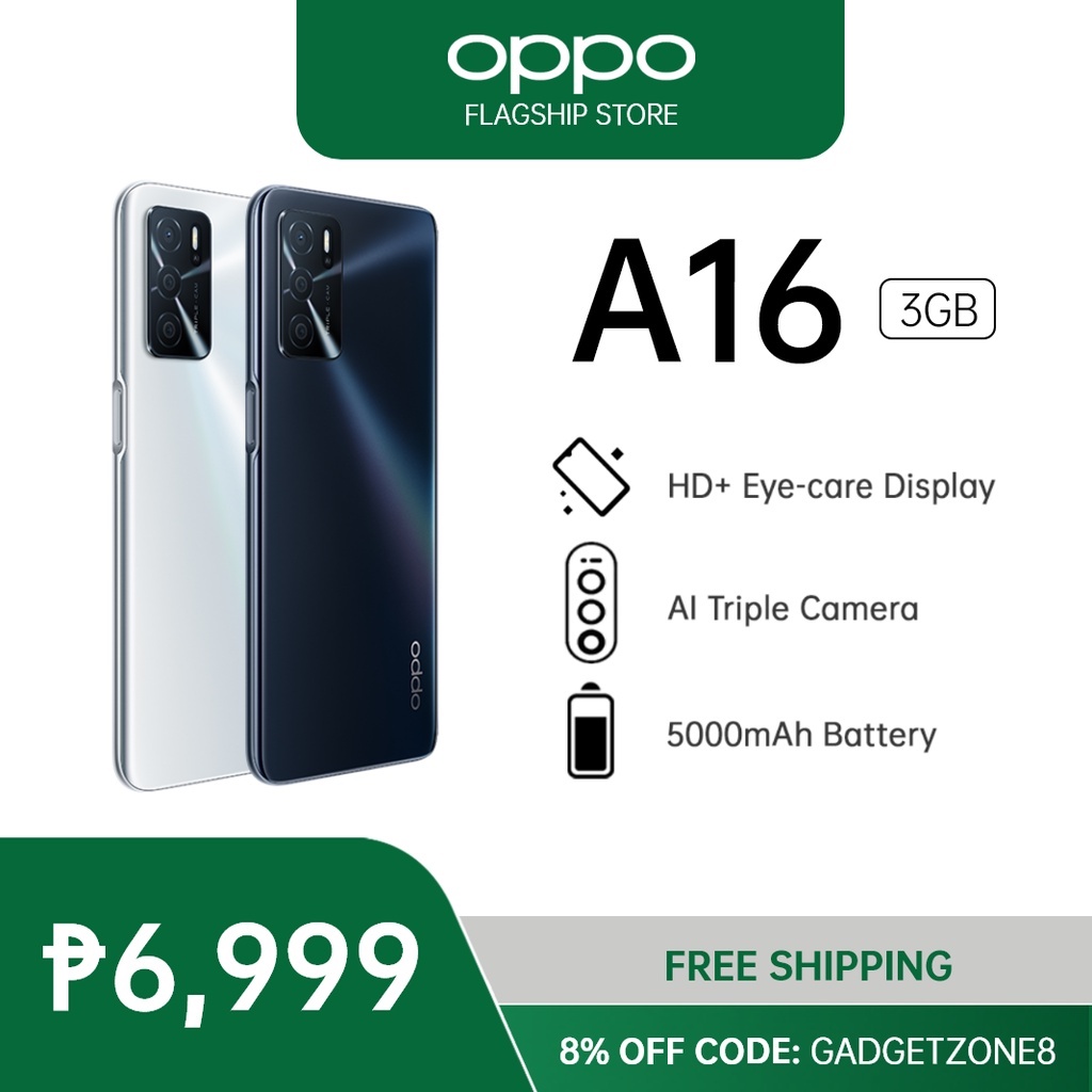 New] OPPO A16 3+32GB | 13MP AI Triple Camera | 6.5 HD+ Display | 5000mAh  Large Battery Smartphone-pingan