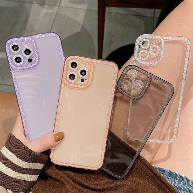 Case Pelindung Aksen Berlian sparkle Estetik Untuk iphone 11 pro max 13 12 pro max X / Xs 7plus / 8plus