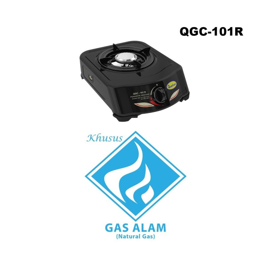 Kompor Gas Quantum 1 Tungku QGC 101 R Khusus Gas Alam / PGN / LNG