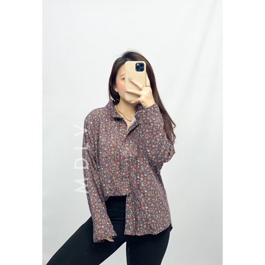 MDLV ~ 4360# Antonella Floral Shirt Flower Atasan Blouse Korea Import