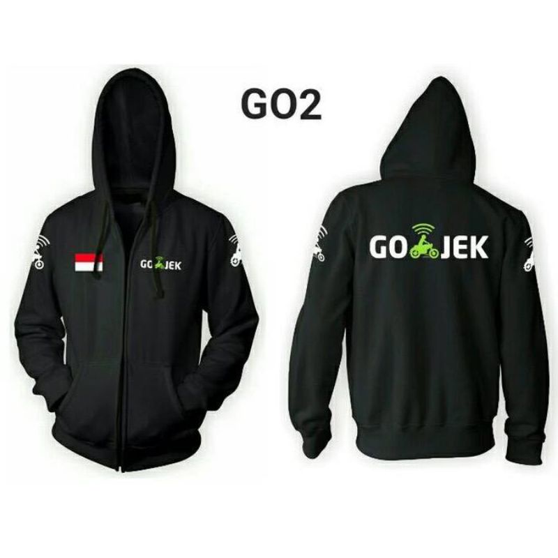 Jaket Zipper Sablon,gRAb / Hoodie fleece katun Terbaru / Jaket Bomber Polos