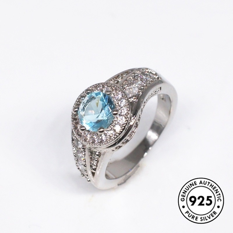 Cincin Berlian Penuh Bahan S925 Silver