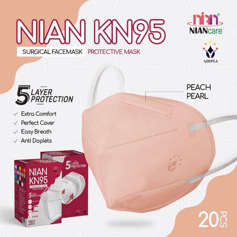 Masker Medis KN95 / Nian Care KN95 5 PLY isi 20 - PEACH PEARL