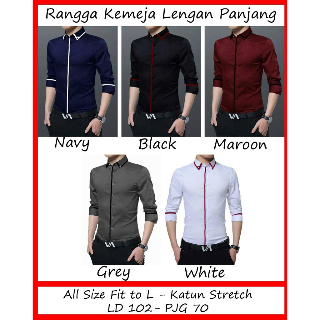 RISRUS FASHION HEM RANGGA PRIA LENGAN PANJANG KEMEJA COWO COWOK MODEL SLIM FIT KATUN STRETCH CASUAL