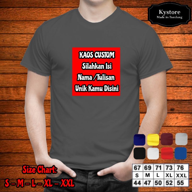 Kaos Custom Nama dan Tulisan Logo Suka - Suka, Combad 30s - Kaos Custom