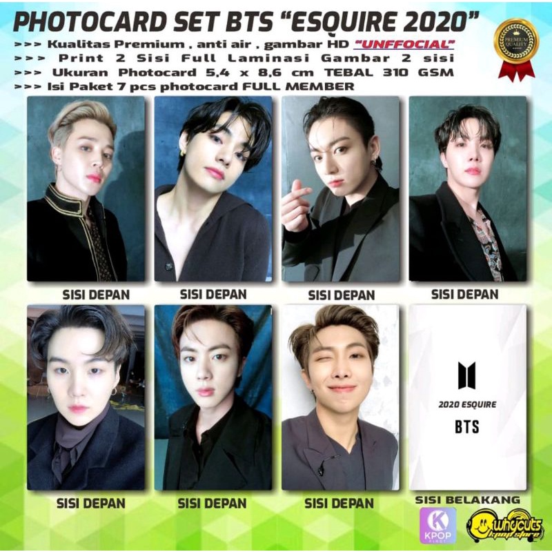 PHOTOCARD FULL SET KPOP PREMIUM BTS // BUTTER HOLIDAY REMIX 2021 // PRINT 2 SISI FULL LAMINASI