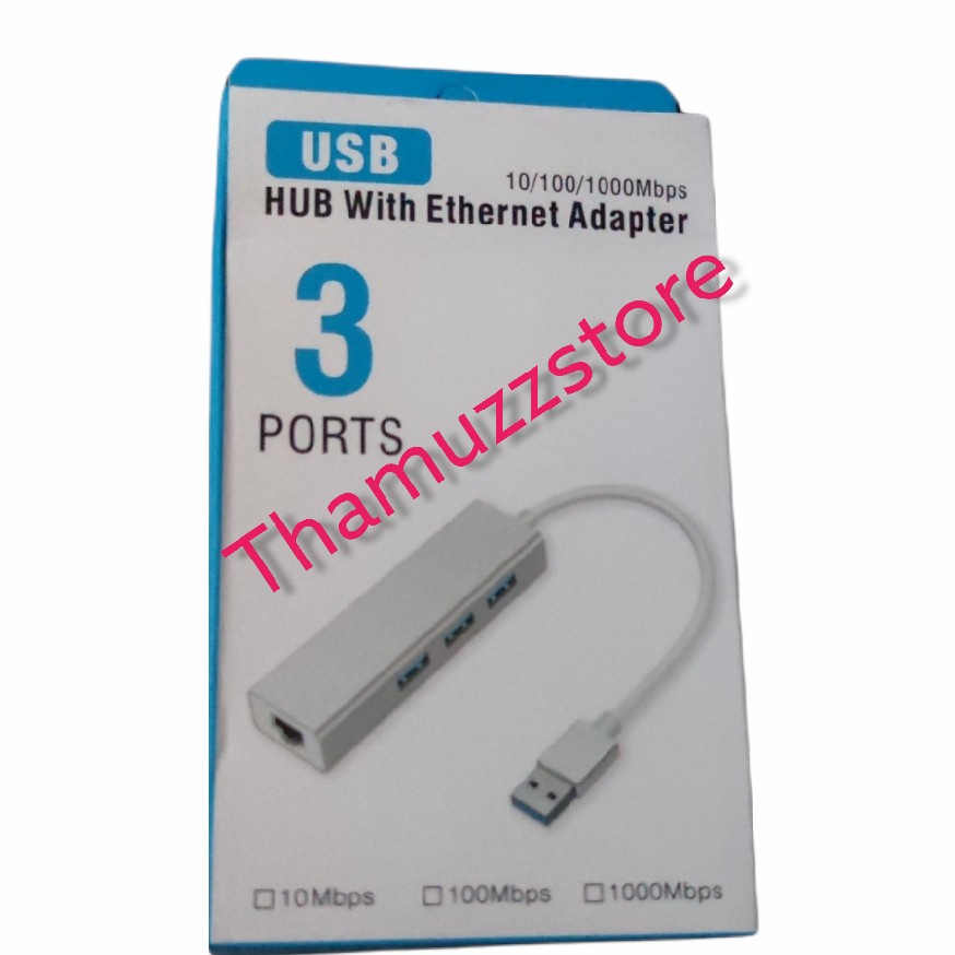 USB 3.0 To HUB 3 Port With Lan Gigabit Ethernet Adapter Converter