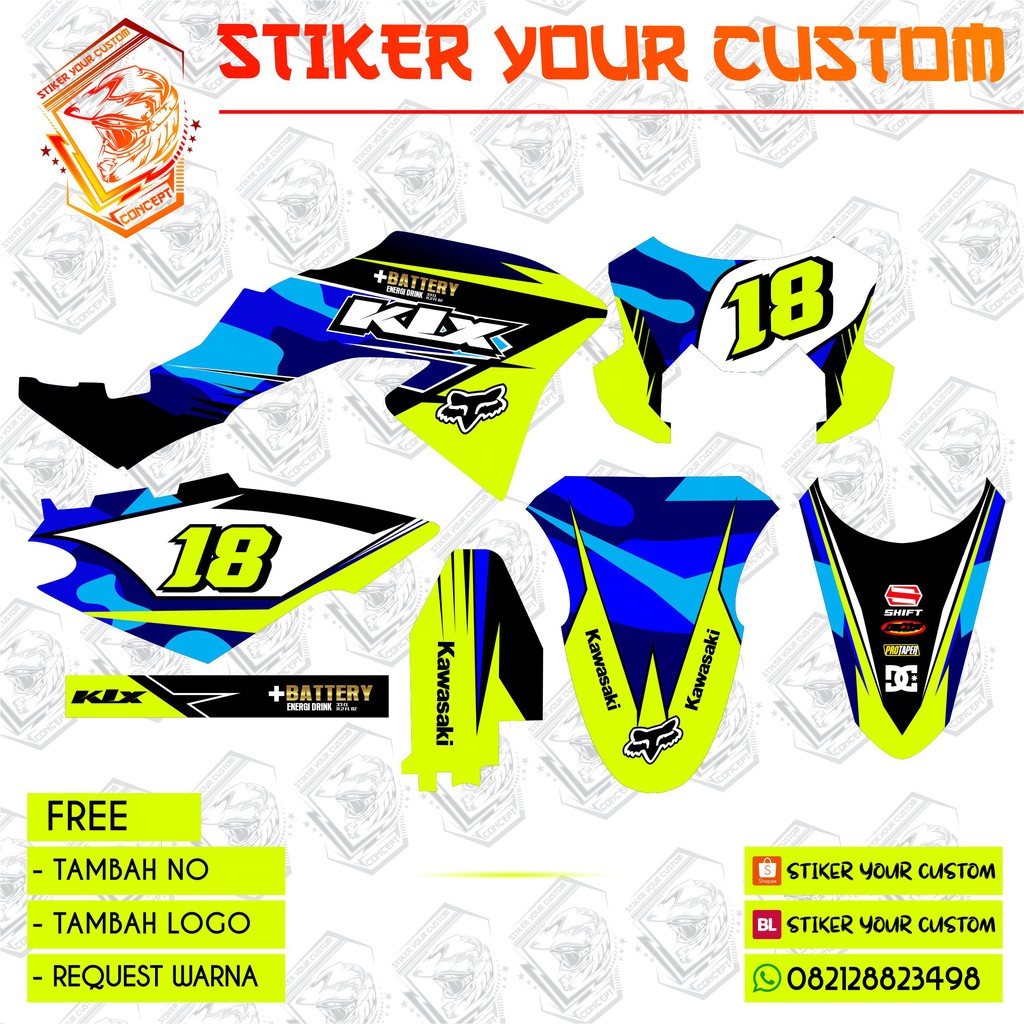 decal stiker klx bf supermoto stabilo