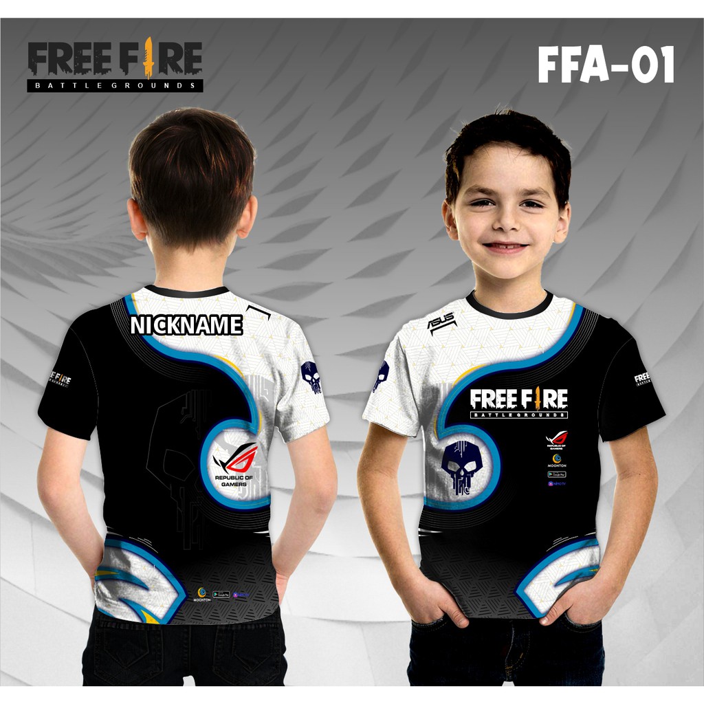 Jersey e sport anak free fire baju freefire kaos gamer ff