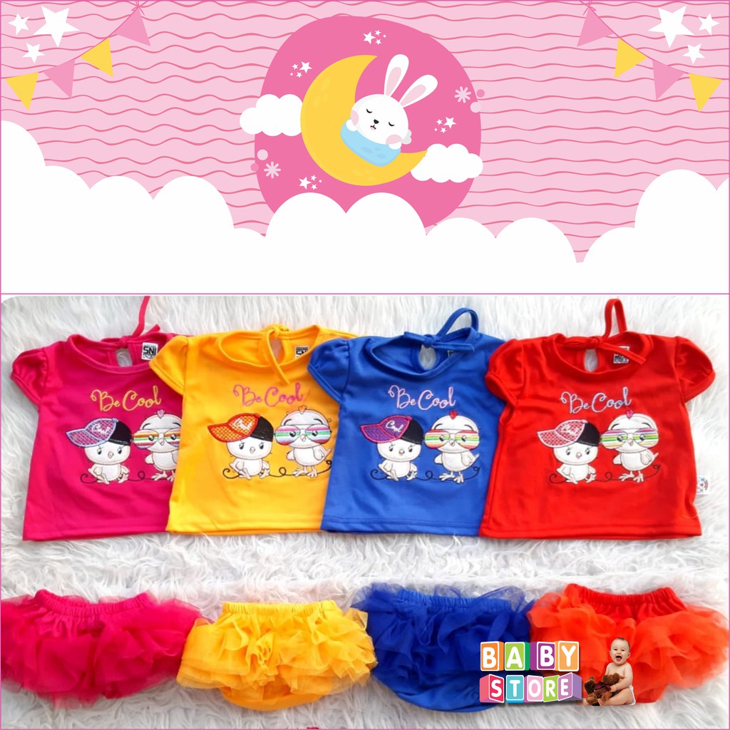 ❤ Baby Fashion ❤ SETELAN ROK TUTU BAYI PEREMPUAN 3-9BLN / BABY GIRL DRESS TILE TEE ALLSIZE