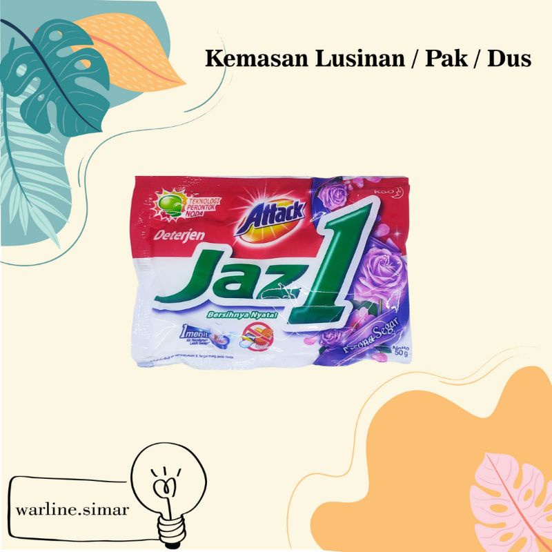 Attack Jaz One Bubuk Diterjen Sabun Cuci Baju Sachet 50gr Renceng Attack Jaz1 Bubuk Detergen