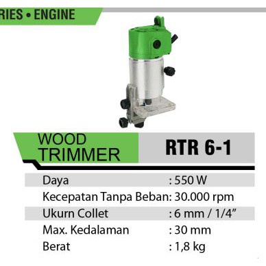 PROMO GRATIS ONGKIR!!! TEKIRO RYU Mesin Router Trimmer Profil Kayu Wood Trimmer 6mm 1/4 INCH RYU RTR 6-1 Ryu Mesin Router Trimmer Profil Kayu 6 MM BERKUALITAS TAHAN PANAS DAN SUARA HALUS HASIL BAGUS