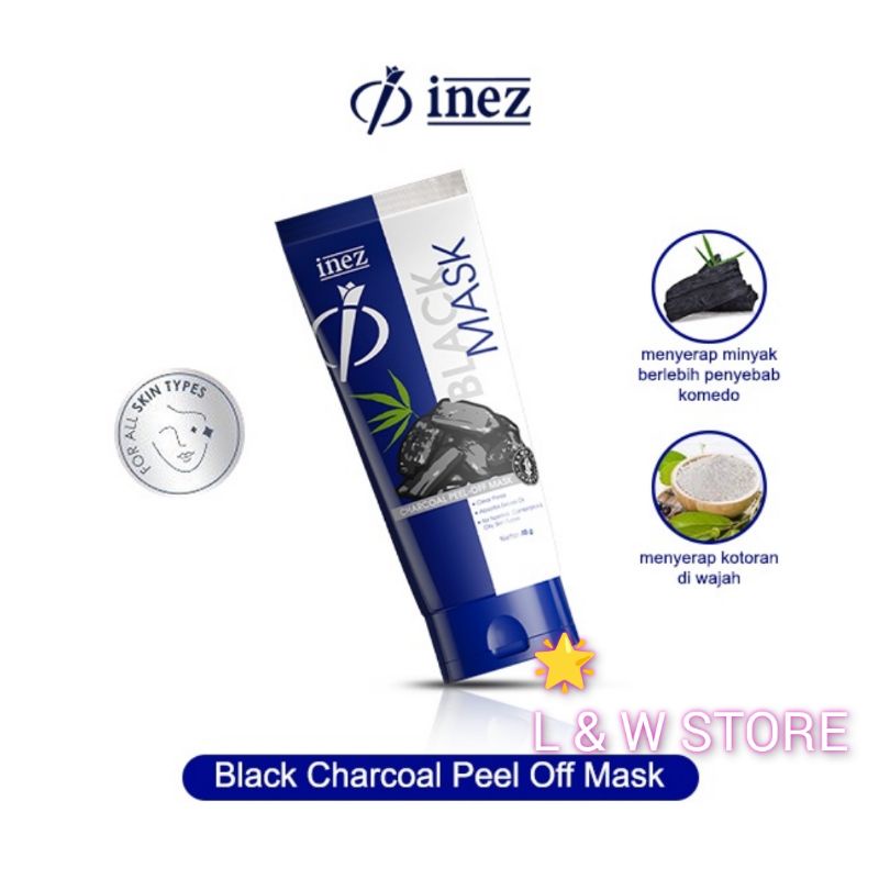 Inez Black Mask (Charcoal Peel-off Mask)/BPOM