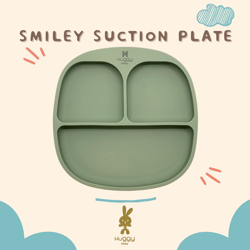 Huggy Baby AM003 Smiley Silicone Suction Plate | Piring Silikon Anak