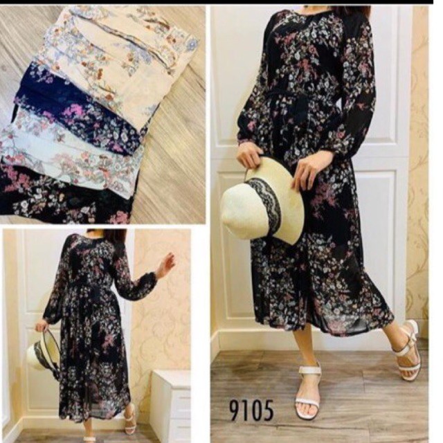 Zra floral nagita maxy bahan ceruty import ld108 fit XL