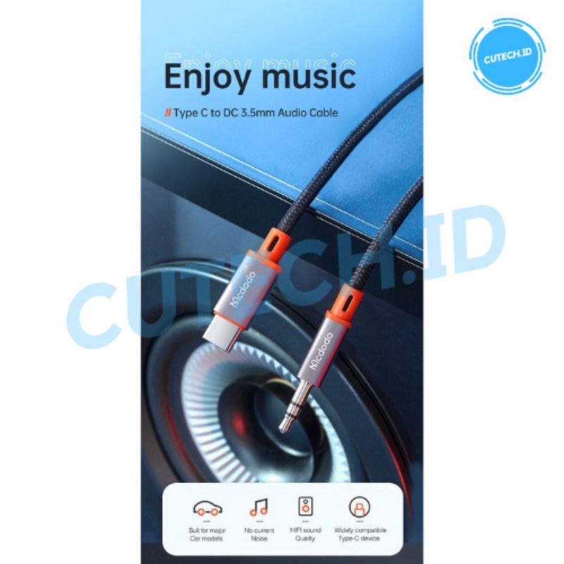 MCDODO KABEL AUX TYPE C TO DC 3.5MM PREMIUM NYLON BRAIDED AUDIO STEREO CA-0780