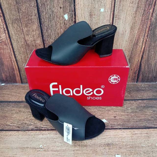 SANDAL WEDGES WANITA (Fladeo) HITAM - FO27 | SANDAL WANITA HAK TAHU | SANDAL WANITA MURAH