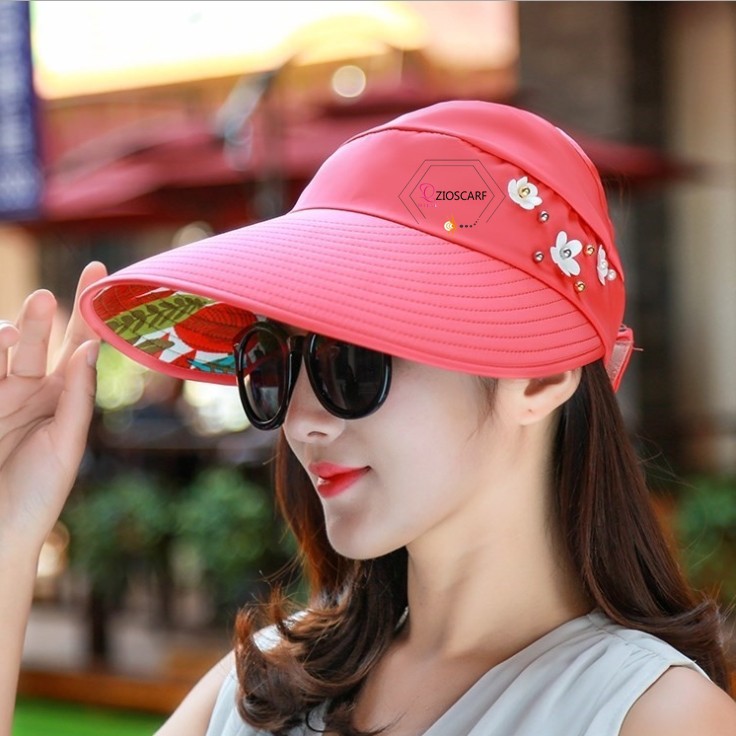 TOPI VISOR PANTAI OUTDOOR PELINDUNG ANTI UV MATAHARI TOPI LIPAT LEBAR WANITA PRIA IMPORT ZIO ZC