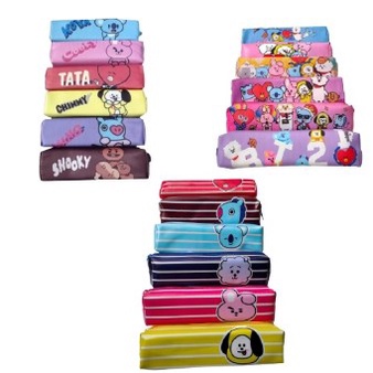 KOTAK PENSIL MOTIF BTS BT21 LUCU UNIK TEMPAT ALAT TULIS MURAH-RANDOM