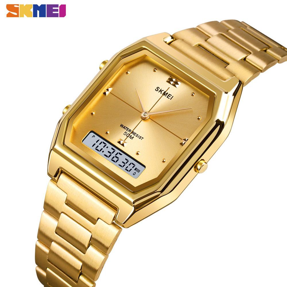 Jam Tangan Pria &amp; Wanita / SKMEI 1612 Men Stainless Steel Digital Dual Time / SKMEI