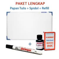 

Paket Papan Tulis White Board 50X30 + Spidol + Refill Boardmarker
