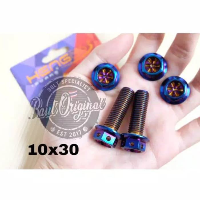 Baut probolt blue flower 10x30 drat 14 panjang 3 cm ori heng