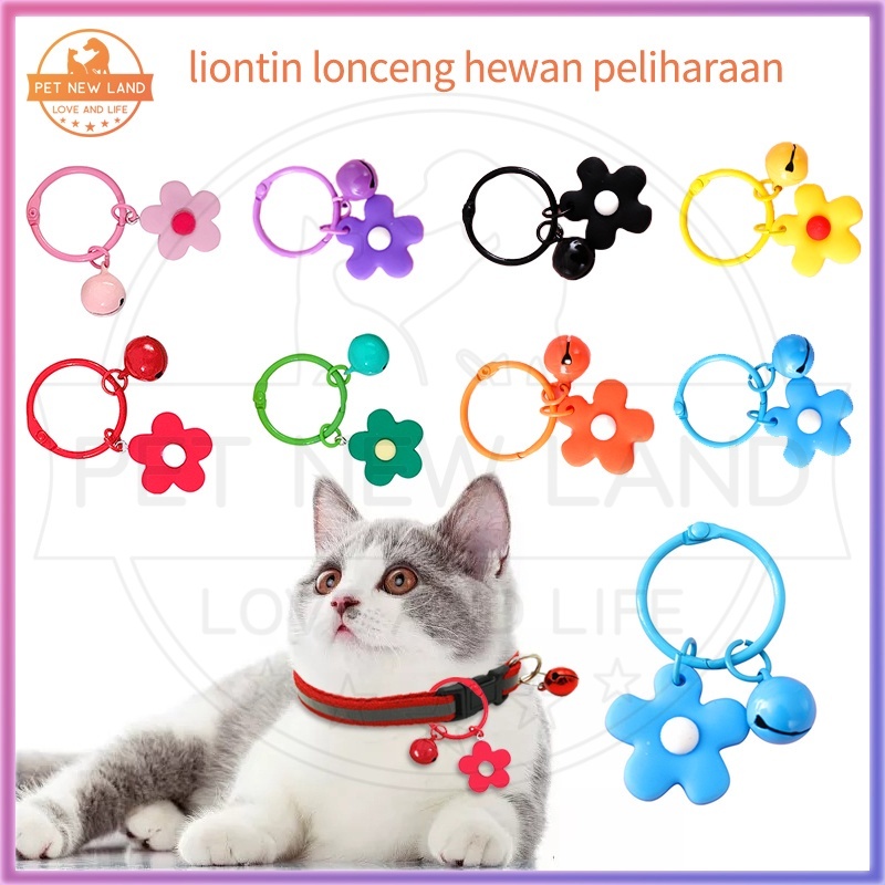 Liontin Lonceng Warna-warni Kucing dengan Bunga COLORFUL FLOWER BELL