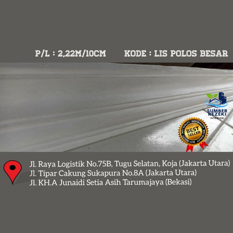 Lis/List Profil Gypsum Plafon, Motif Polos 10cm