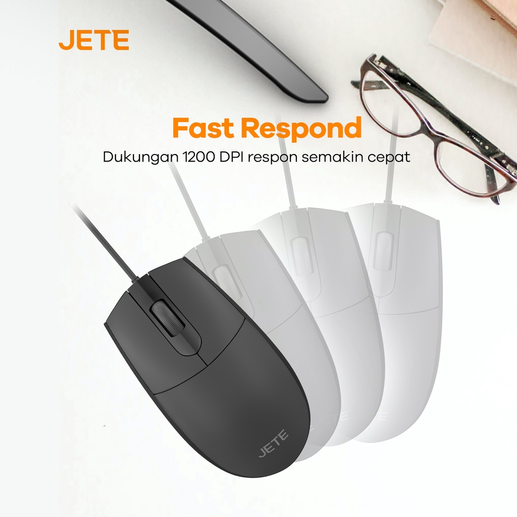 Wired Mouse JETE MO3 1200 DPI Ergonomis Design - Garansi 2 Tahun