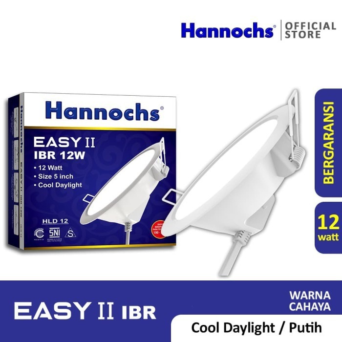 Lampu Downlight Easy II Bulat 12 Watt Hannochs - Putih