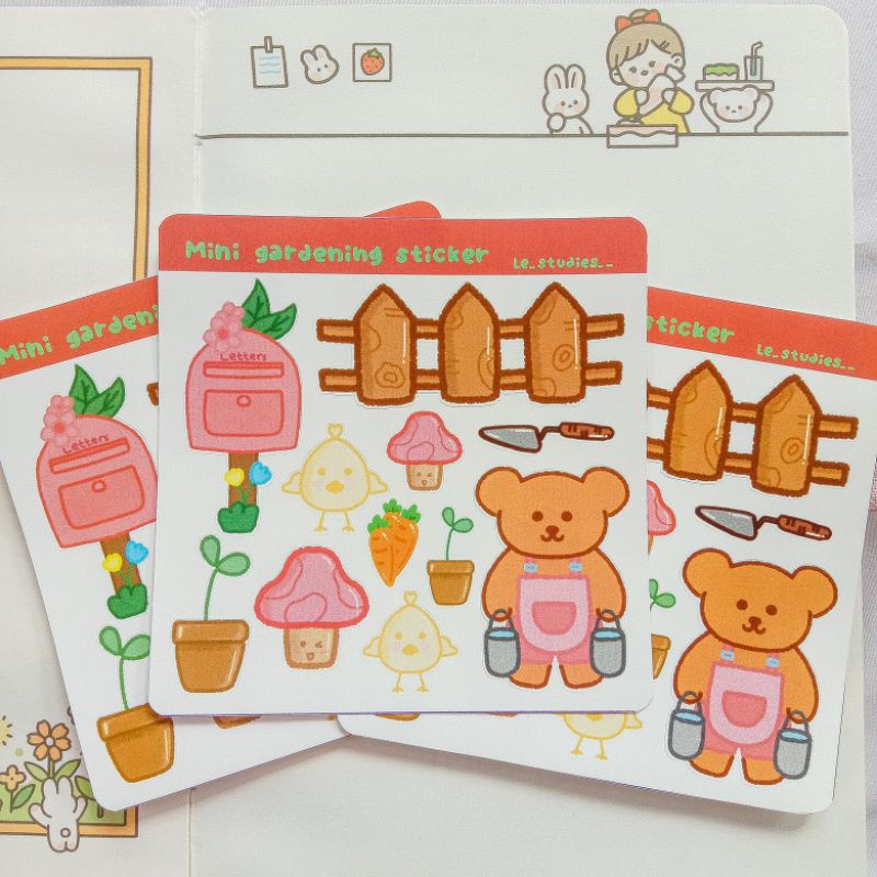 

Mini Kisscut Sticker Sheet "Gardening" vinyl doff