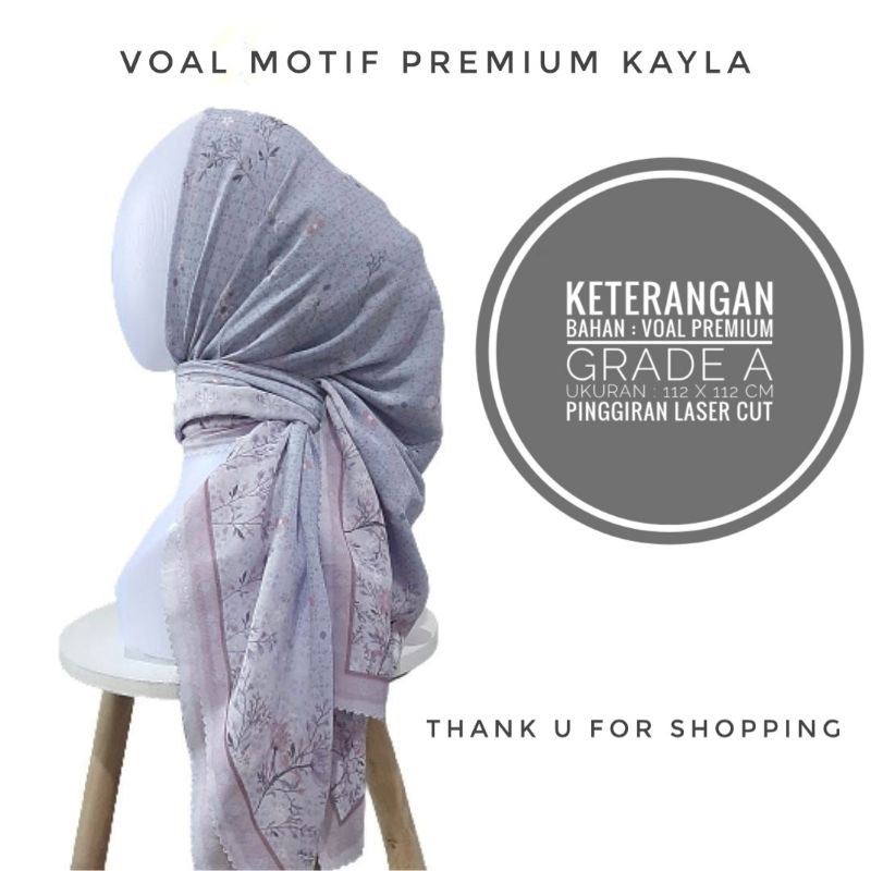 Hijab voal Motif Premium Kayla / Hijab Motif / Hijab segiempat / Hijab Motif Premium / Hijab voal Pr