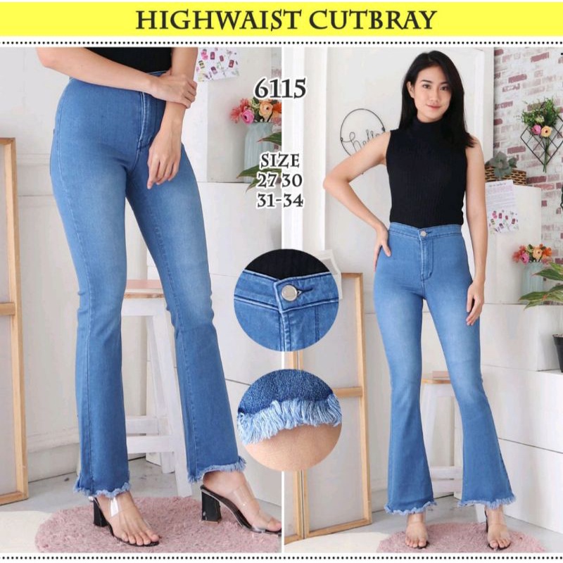 Celana Jeans Highwaist Cutbray Rawis Rumbay - HW Cutbray Banyak Warna SZ 27-34