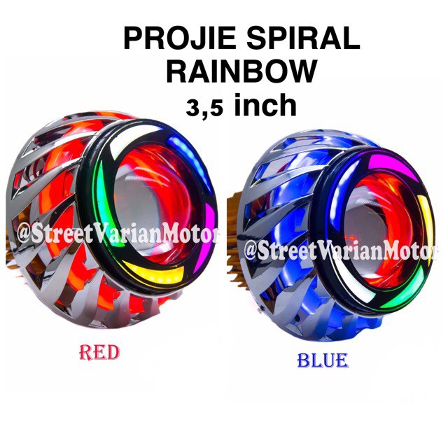 LAMPU LED PROJIE SPIRAL RAINBOW FLASHER | RUNNING - LAMPU MOTOR - AKSESORIS MOTOR -