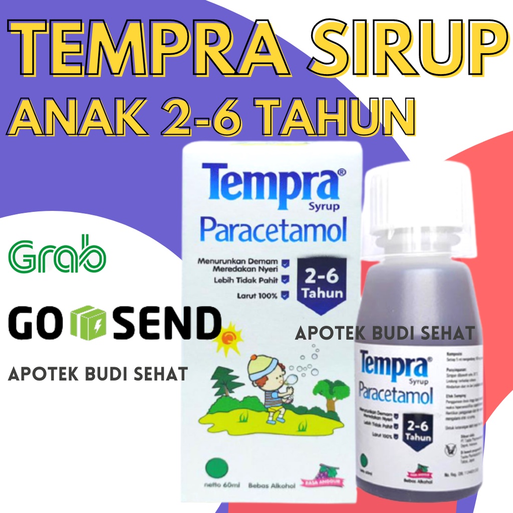 Tempra Sirup Anak 60 ml Obat Demam Anak Rasa Anggur Obat Turun Panas Anak 2 tahun Pusing Meriang Sak