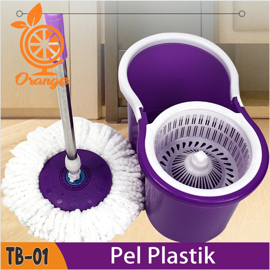 Spin Mop Alat Pel Putar Plastik Praktis 2 kain WD